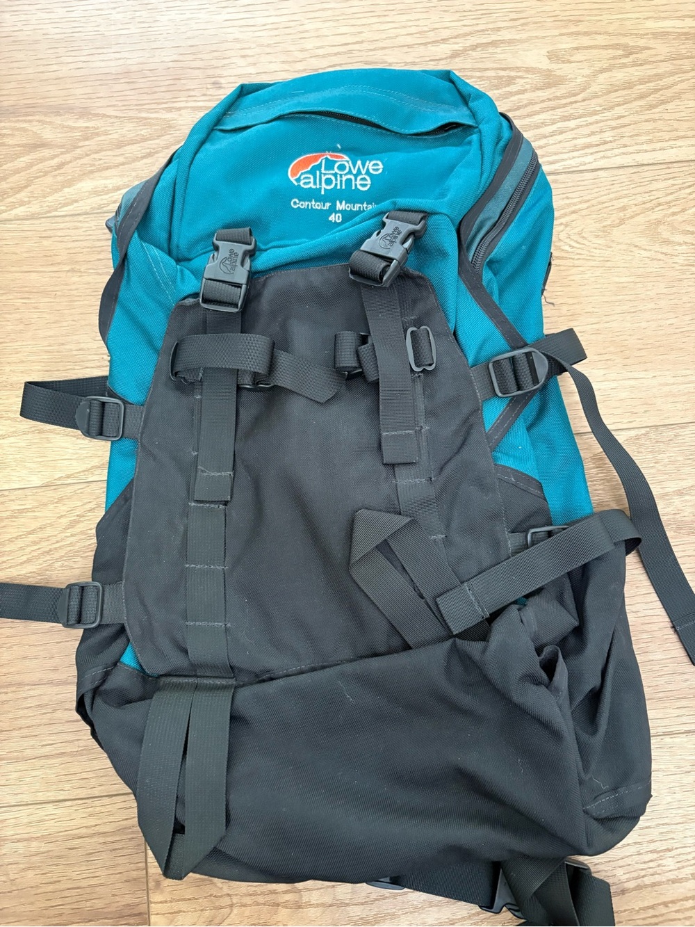 Vintage Lowe Alpine Contour Mountain 40L Hiking Backpack - Teal & Black Gorpcore